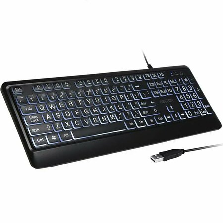 DELTON KB20 Big Button Computer Keyboard with Auto Pair USB for Laptop/Computer/Mac/iOS/Android DBKBG20